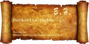 Berkovits Hedda névjegykártya